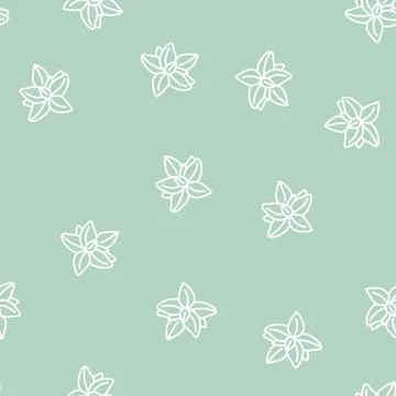 Basil flavor line seamless pattern 스톡 일러스트
