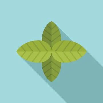 Basil food icon flat vector. Herb spice Illustrazione stock