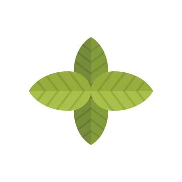 Basil food icon flat vector. Herb spice Illustrazione stock