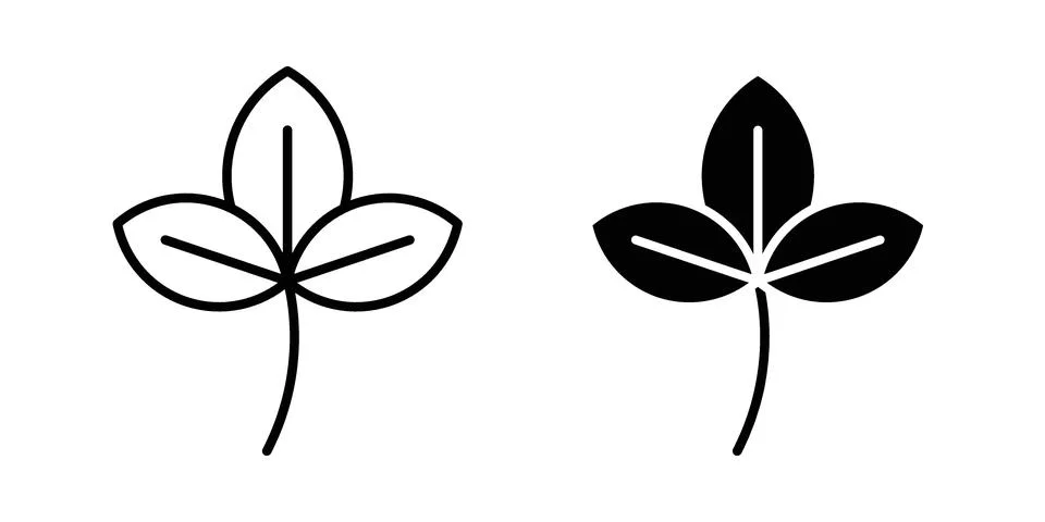 Basil icon linear versions pack on white background Illustrazione stock