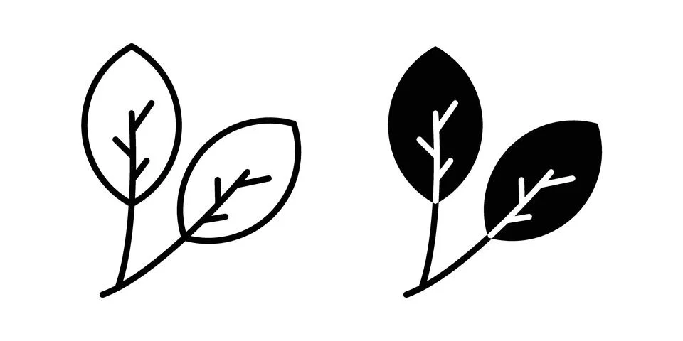 Basil icon set modern line and solid style collection. Illustrazione stock