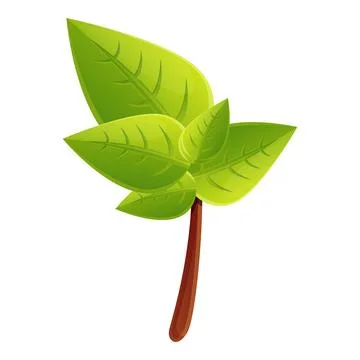 Basil leaf icon, cartoon style Stock Illustration
