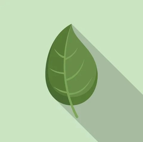 Basil leaf icon flat vector. Herb leaves Stock Illustration