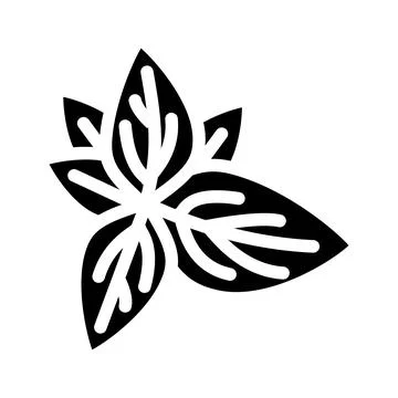 Basil leaves glyph icon vector illustration Stock Illustration