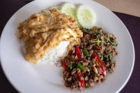 Basil Minced Pork Stock Photos
