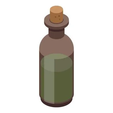 Basil oil icon isometric vector. Fresh leaf Illustrazione stock