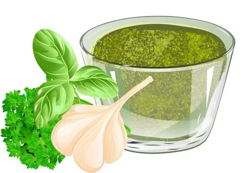 Basil pesto Stock Illustration