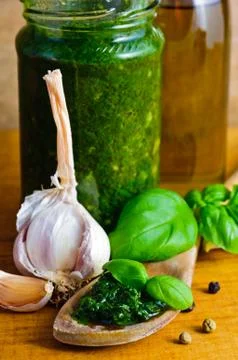 Basil pesto Stock Photos
