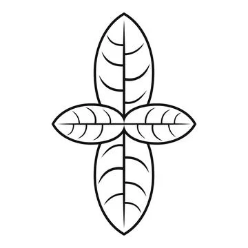 Basil plant icon simple . Leaf herb Stock Illustration