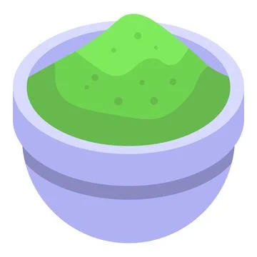 Basil powder icon isometric vector. Fresh herb Illustrazione stock