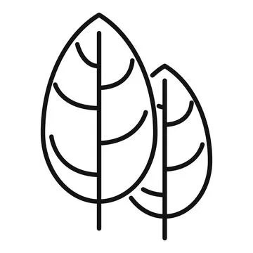 Basil spice icon outline vector. Cooking herb Stock Illustration