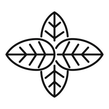 Basil spice leaf icon outline vector. Herb plant Stock Illustration