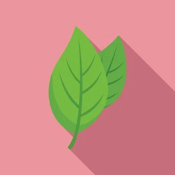 Basil spice plant icon flat vector. Herb leaf Illustrazione stock