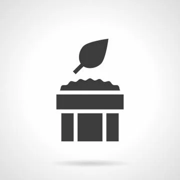 Basil spicy glyph style vector icon Stock Illustration