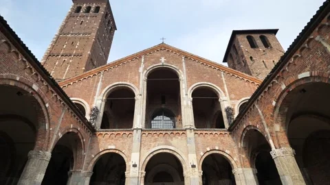 Basilic of Sant'Ambrogio, Milan. Stock Footage 139038982