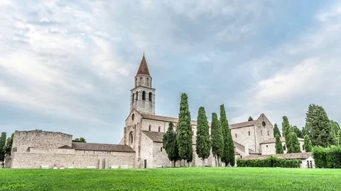 Basilica Aquileia Sunset Stock Footage 84652265