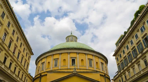 Basilica cloudy and blu sky timelapse Stock Footage 39952855