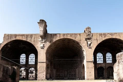 Basilica of Constantine and Maxentius in Roman Forum or Foro Romano, Rome Stock Photos
