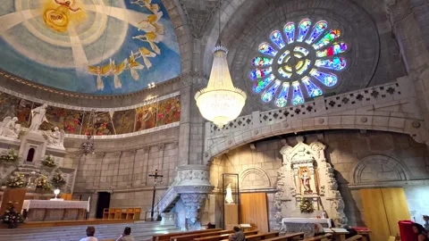 Basilica Coracao de Jesus at Monte Santa Lucia, Viana do Castelo in Portugal Stock Footage 278095103