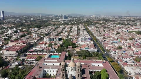 Basilica de Nuestra Senora de Zapopan Guadalajara Jalisco Mexico Drone Footage 스톡 동영상 238869748
