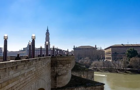 Basilica de Nuestra Seora del Pilar Cathedral in Zaragoza, Spain Stock Photos