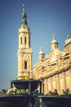 Basilica de Nuestra Seora del Pilar Cathedral in Zaragoza, Spain. Stock Photos