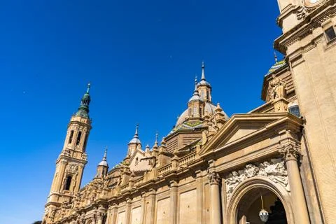 Basilica de Nuestra Seora del Pilar Cathedral in Zaragoza, Spain. Stock-Fotos