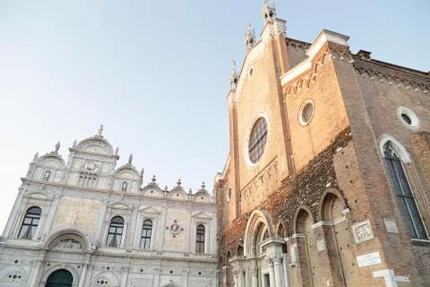 Basilica di San Giovani e Paolo and Scuola Grande di San Marco in Venice Stock Photos