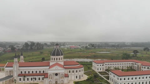 Basilica of the Immaculate Conception, Mongomo in Equatorial Guinea Stock Footage 129947901