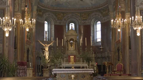 Basilica interior, San Dalmazio 스톡 동영상 88482052