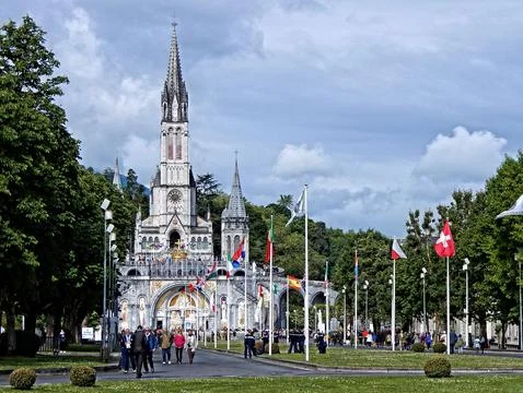 Basilica in Lourdes, France Stock Photos