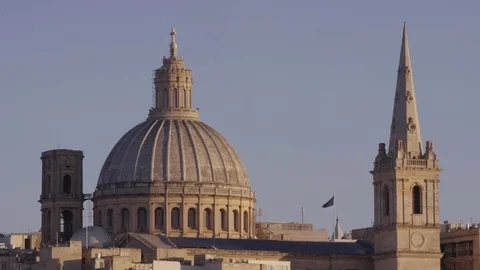 Basilica of Mount Carmel, Valletta Malta Stock Footage 74720117