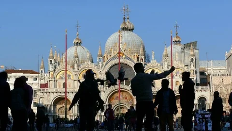 Basilica of Saint Mark in Venice Stock Footage 75908826