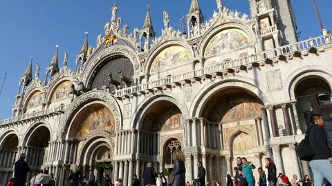 Basilica of Saint Mark in Venice Stock Footage 75927377