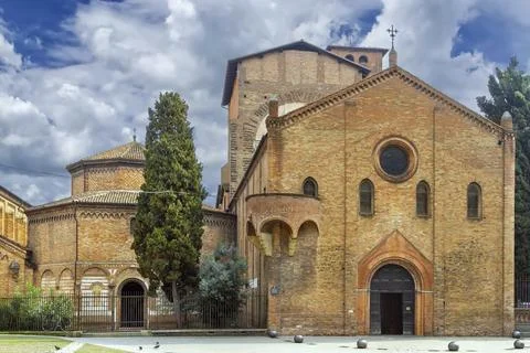 The basilica of Santo Stefano encompasses a complex of religious edifices in the Stock Photos
