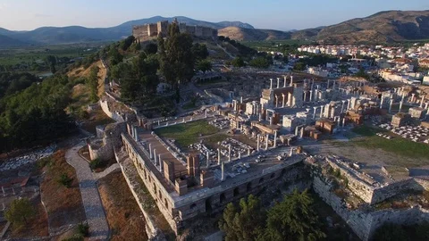 Basilica of St. John Complex in Selcuk. Near Ephesus. Turkey. DJI-0303-02 Vídeo Stock 102498593