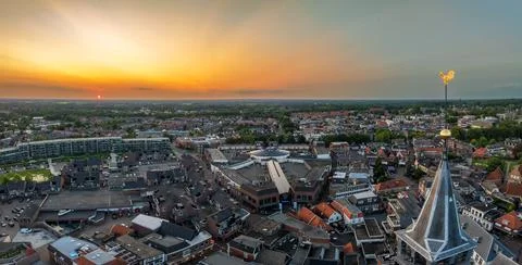 Basilica tower at sunset Stock Photos