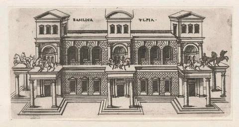 Basilica ulpia; Livre these edifics antiques romains; MAYYNY THE ITALIAENS... Stock Photos