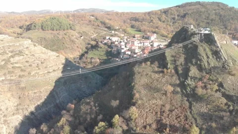 Basilicata, back from the bridge to the moon Sasso di Castalda Stock Footage 259649197