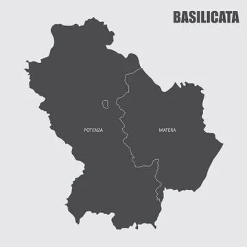 Basilicata region map Stock Illustration