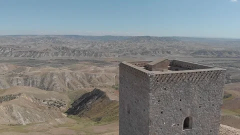 Basilicata, tower of old Craco Stock Footage 259649856