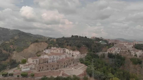 Basilicata, tracking shot of Aliano Video stock 136589762