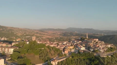 Basilicata, tracking shot of Picerno Video stock 136592105