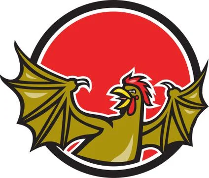 Basilisk bat wing cartoon Stock Illustration