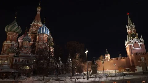 Basil's Cathedral on Red Square in Moscow Stock Footage 230704065