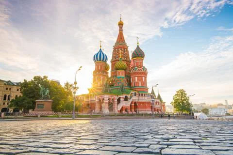 Basil's cathedral at Red square in Moscow Stock Photos