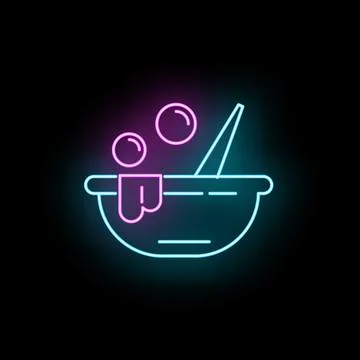 Basin with bubbles and sponge neon sign Stock Illustration