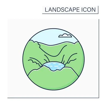 Basin color icon Stock Illustration