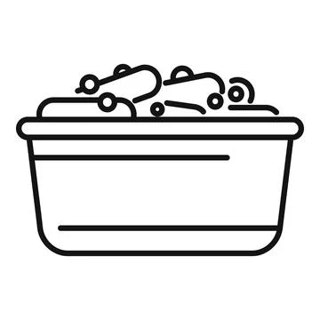 Basin full of soapy water for hand washing clothes Stock Illustration