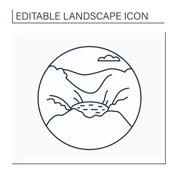 Basin line icon Stock Illustration